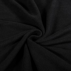 Ткань Флис Односторонний 180 гр/м2 (Ширина 150см), цвет Черный (на отрез) в Голицыно