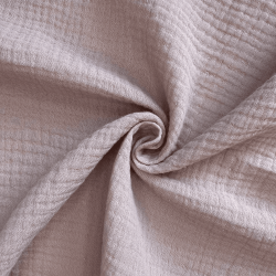Ткань Муслин Жатый (Ширина 1,4м), цвет Пыльно-Розовый (на отрез) в Голицыно