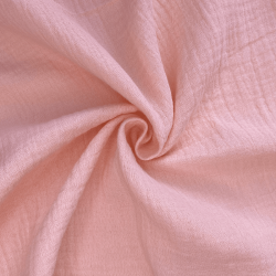 Ткань Муслин Жатый (Ширина 1,4м), цвет Нежно-Розовый (на отрез) в Голицыно