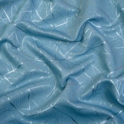 Ткань Блэкаут для штор светозатемняющая 75% &quot;Ледовое тиснение, Голубой&quot; (на отрез)  в Голицыно