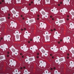 Ткань Oxford 600D PU (Ширина 1,48м), принт &quot;Белые мишки&quot; (на отрез) в Голицыно