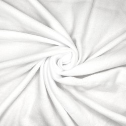 Ткань Флис Односторонний 130 гр/м2 (Ширина 150см), цвет Белый (на отрез) в Голицыно