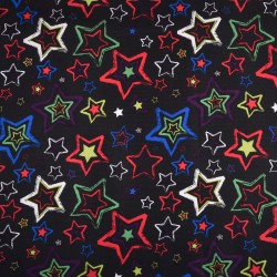 Ткань Oxford 600D PU (Ширина 1,48м), принт &quot;Звезды на черном&quot; (на отрез) в Голицыно