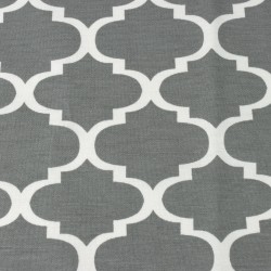 Интерьерная ткань Дак (DUCK) (ширина 1,8м), принт &quot;Белый Орнамент&quot; (на отрез) в Голицыно
