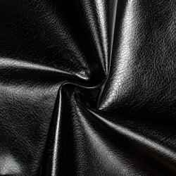 Ткань Дерматин (Кожзам) для мебели (Ширина 138см), цвет Черный (на отрез) в Голицыно