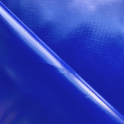 Ткань ПВХ 450 гр/м2 (Ширина 1,6м), цвет Синий (на отрез) в Голицыно
