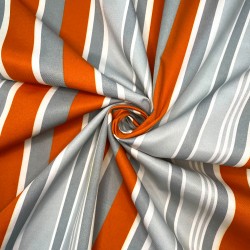 Ткань уцененная &quot;Престиж&quot; (Водоотталкивающая) (Ширина 1,48м), Серо-Оранжевая полоса (на отрез) в Голицыно